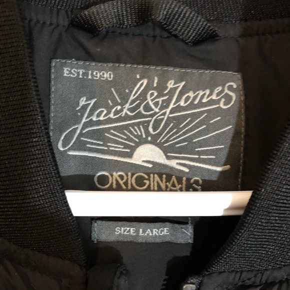 Jack & Jones Jorsouth Quilted Bomber Jacket Men’s Large Black - Picture 3 of 6